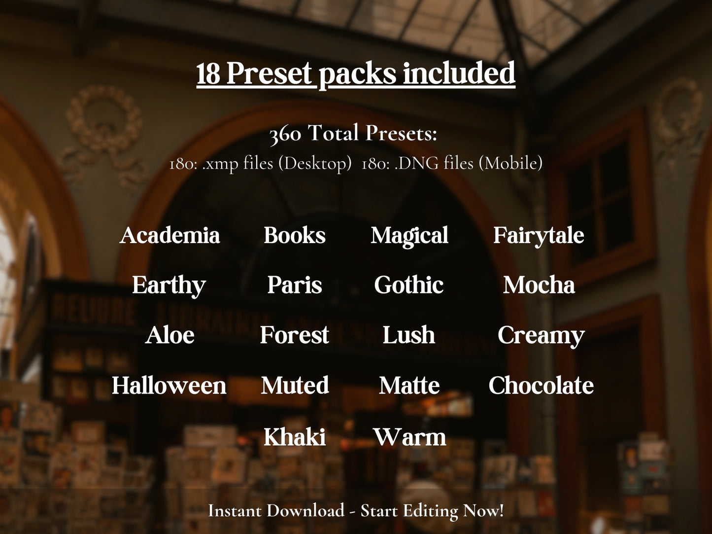 350+ ACADEMIA-Inspired Lightroom Preset BUNDLE