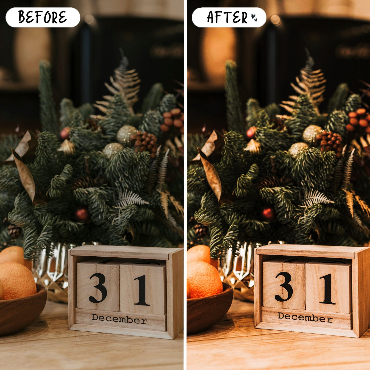 10 Mistletoe LIGHTROOM Presets Mobile & Desktop