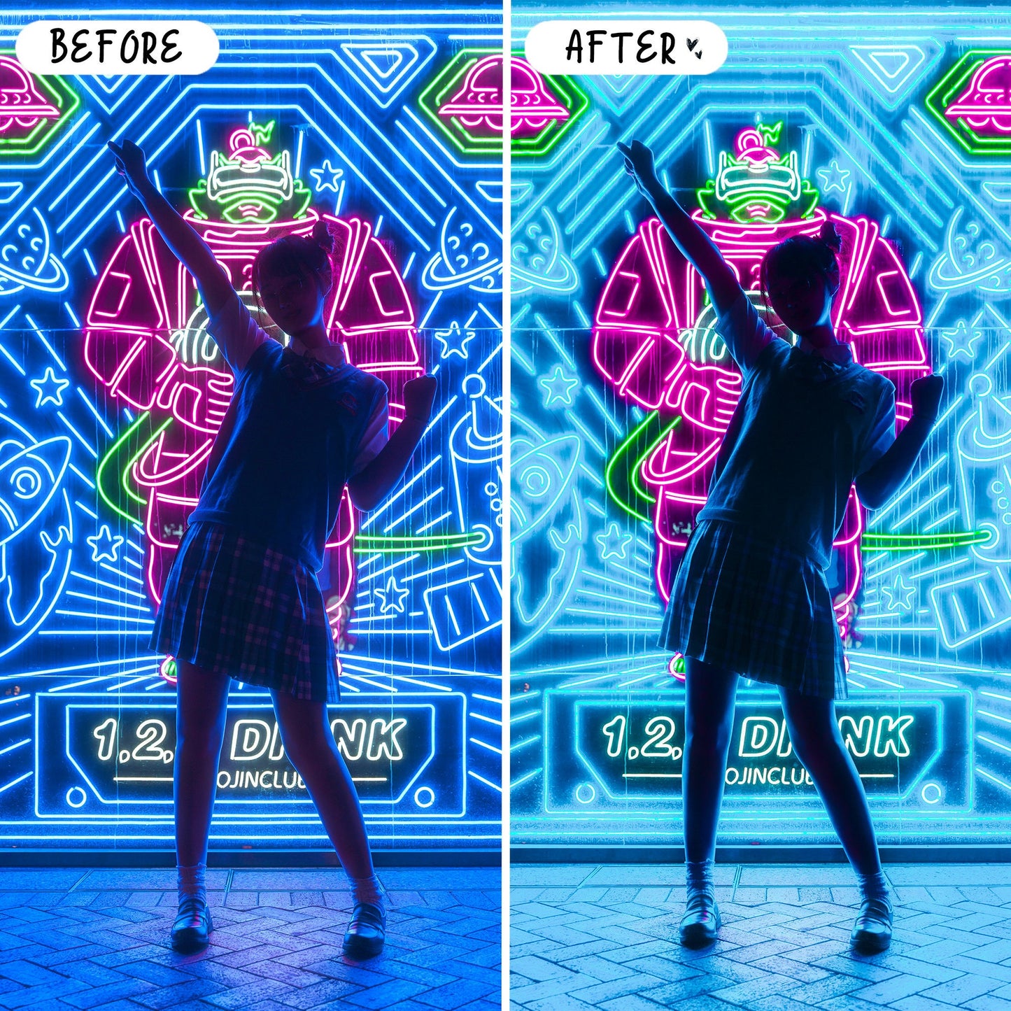 10 Neon LIGHTROOM Presets Mobile & Desktop