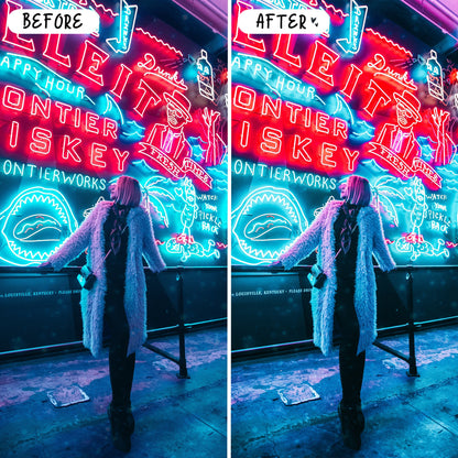 10 Neon LIGHTROOM Presets Mobile & Desktop