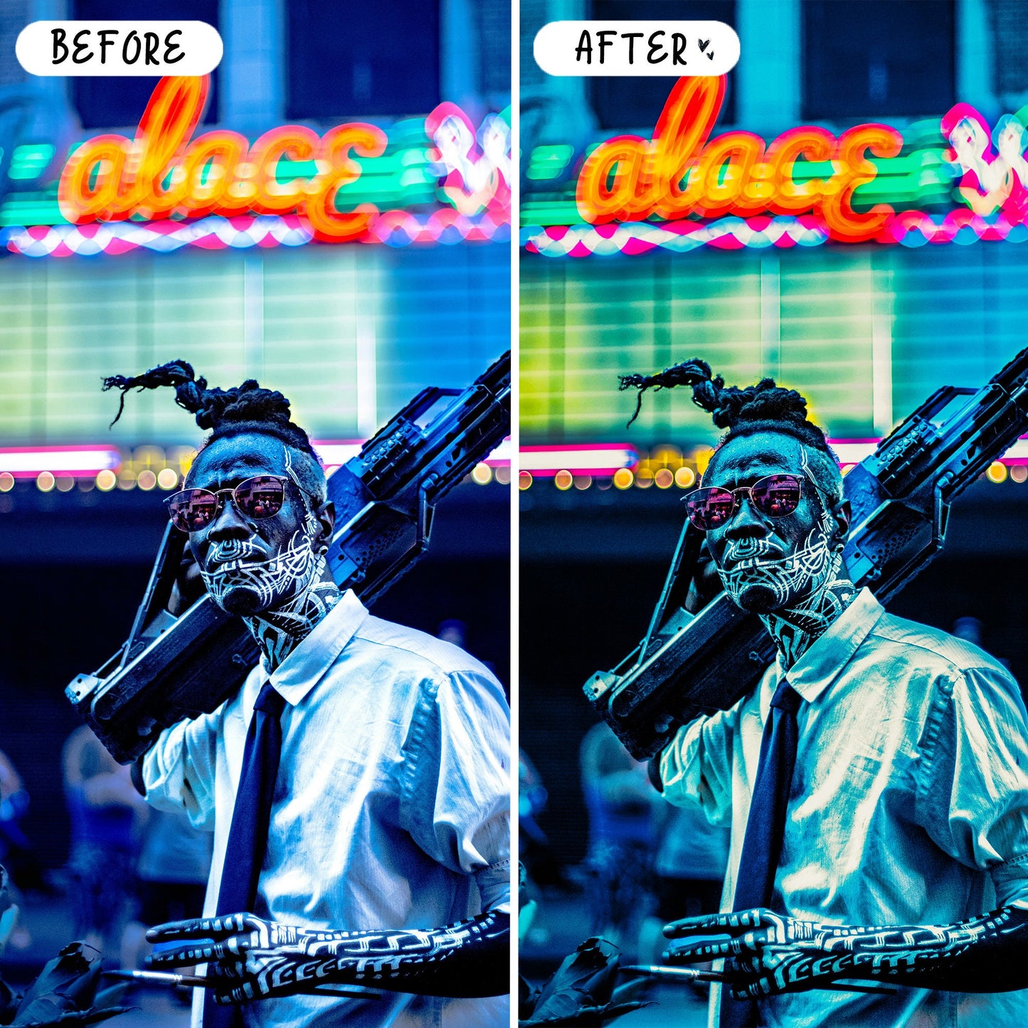 10 Neon LIGHTROOM Presets Mobile & Desktop