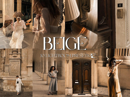 10 Beige LIGHTROOM Presets Mobile & Desktop