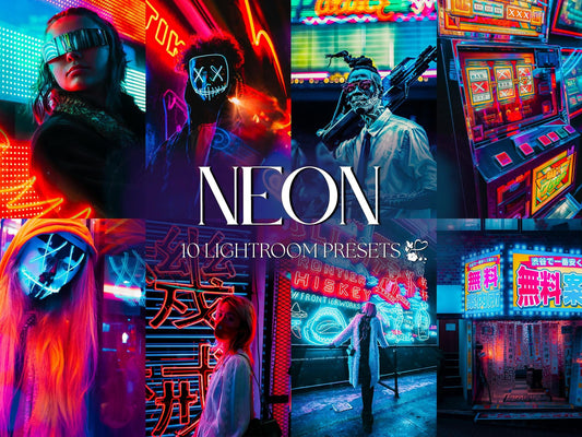 10 Neon LIGHTROOM Presets Mobile & Desktop