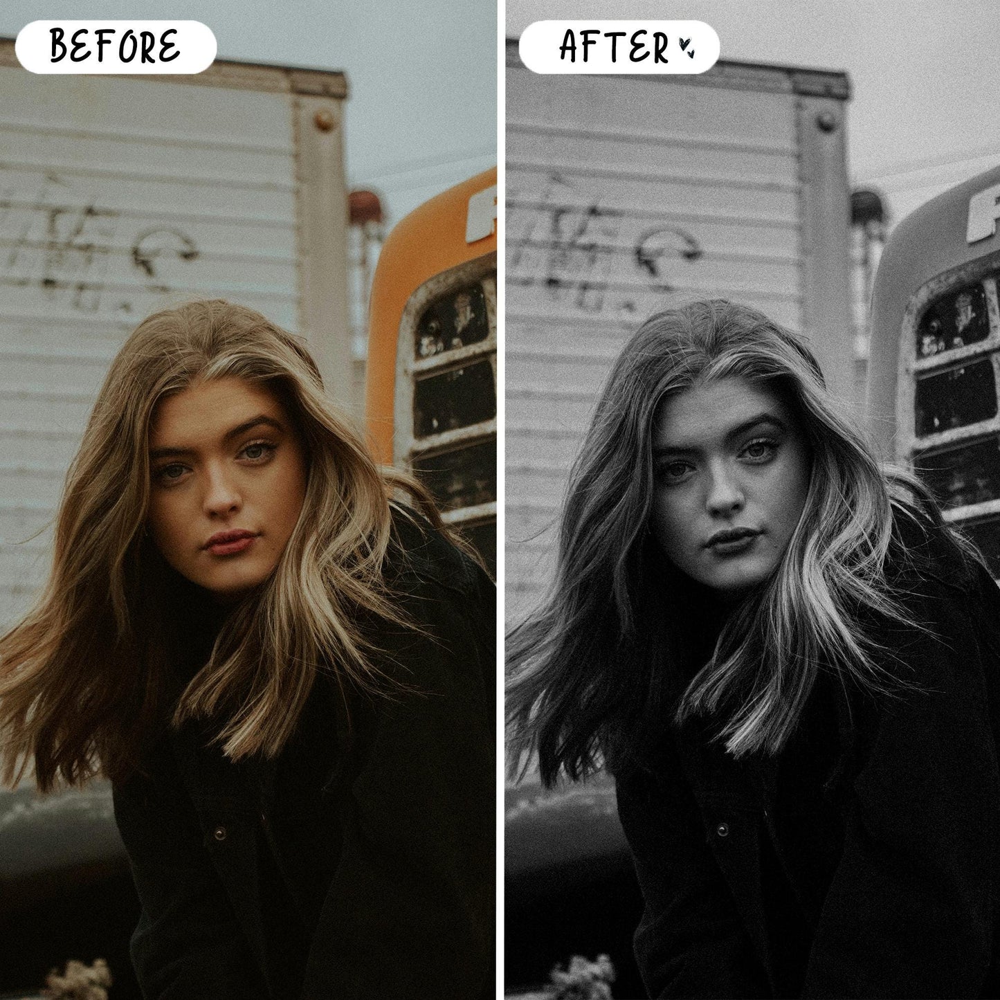 10 B&W LIGHTROOM Presets Mobile & Desktop