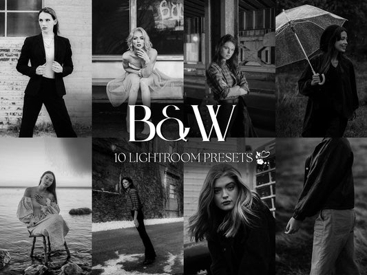 10 B&W LIGHTROOM Presets Mobile & Desktop