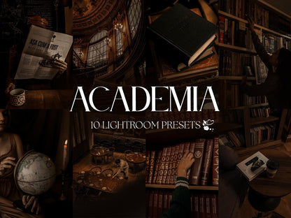 10 Academia LIGHTROOM Presets Mobile & Desktop