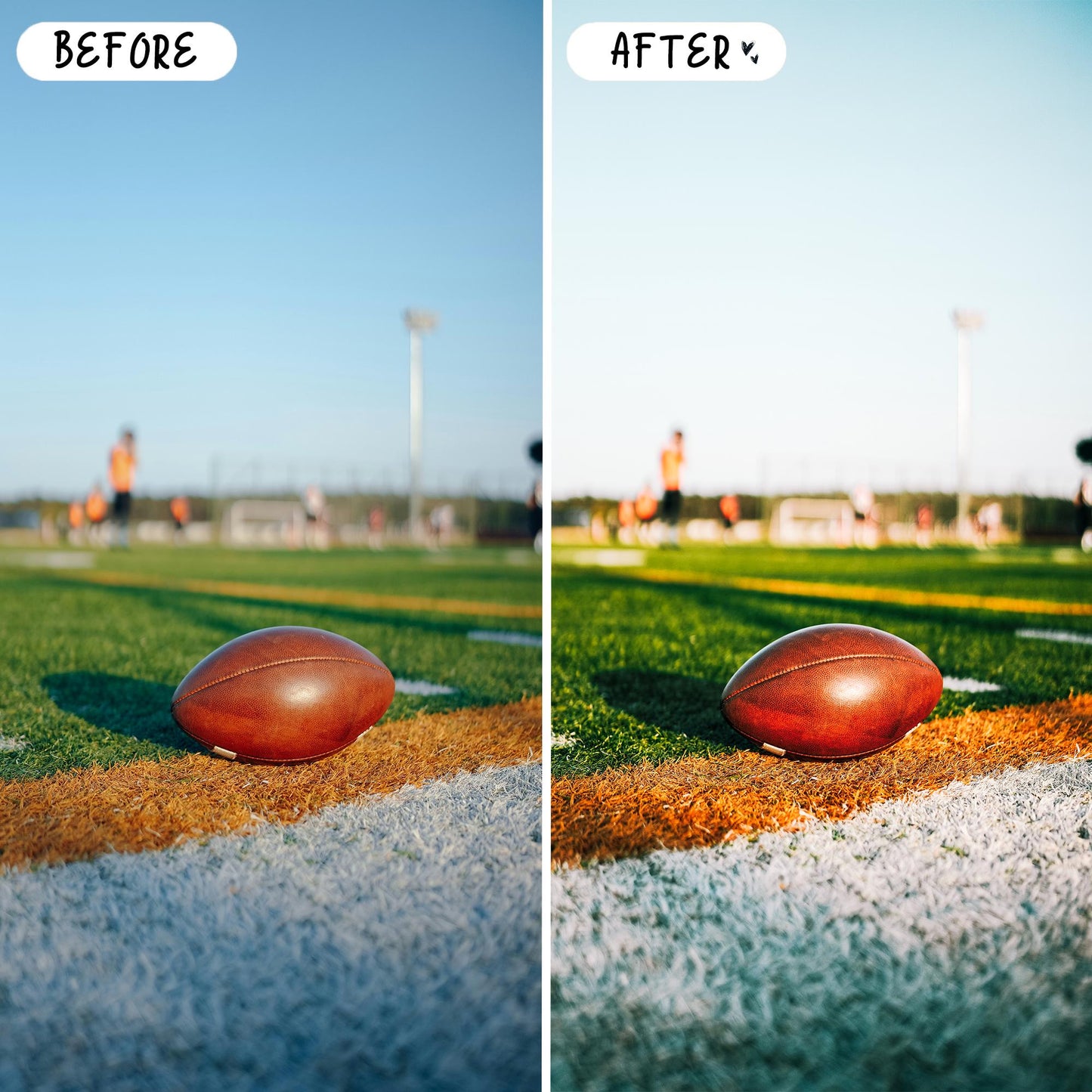 10 Football LIGHTROOM Presets Mobile & Desktop