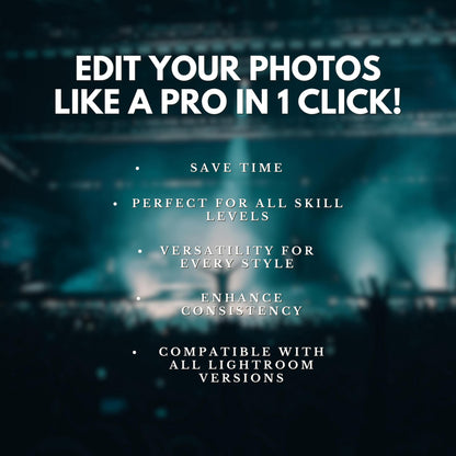 10 Concert LIGHTROOM Presets Mobile & Desktop